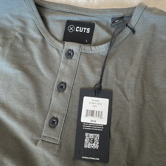 Cuts short sleeve Henley slate grey - Picture 2 of 2